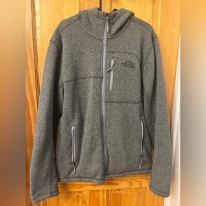 The North Face Gray Knit Zip Up Jacket Size L